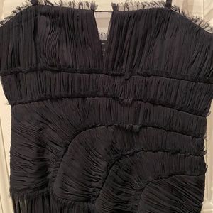 BCBG black strapless gown